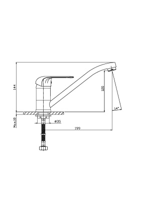 Смеситель для кухни Orange Iris M41-000cr Хром