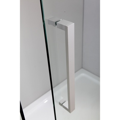 Душевой уголок Black&White Stellar Wind S202-900х900 квадратный профиль Серебристый хром стекло прозрачное