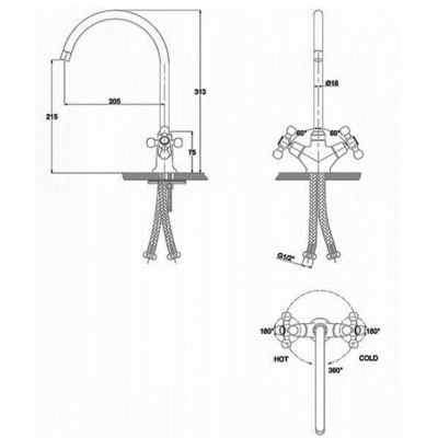 Смеситель для кухни Kaiser Carlson 11153 Хром