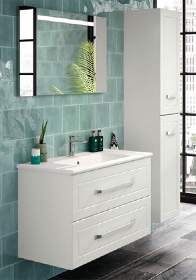 Тумба с раковиной Gustavsberg Iconic 100 подвесная Белая матовая