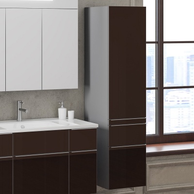 Шкаф пенал Opadiris Кристалл 30 R Z0000010386 подвесной Коричневый/Титан