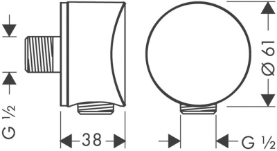 Шланговое подключение Hansgrohe Fixfit S 26453000 Хром
