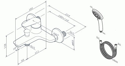 Смеситель для ванны AM.PM Joy F85E15000 Хром