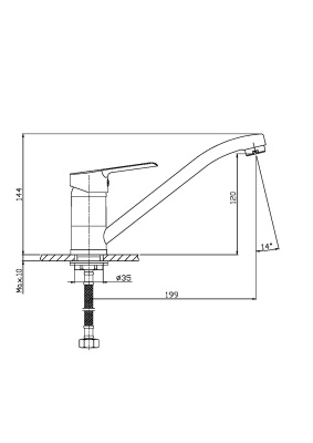 Смеситель для кухни Orange Prim M42-011cr Хром