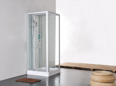 Душевая кабина AM.PM Awe W15C-804-090MTE 90x90 с гидромассажем профиль Хром стекло прозрачное