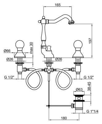 Смеситель для раковины Webert Karenina KA750202 Хром кристаллы Swarovski
