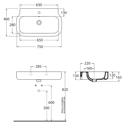 Раковина Azzurra Glaze GLZ275M/Sosp bianco lucido
