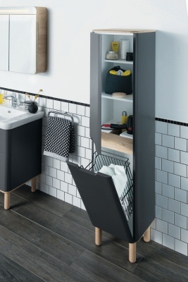 Шкаф пенал Vitra Sento 40 L 60856 подвесной Антрацит матовый