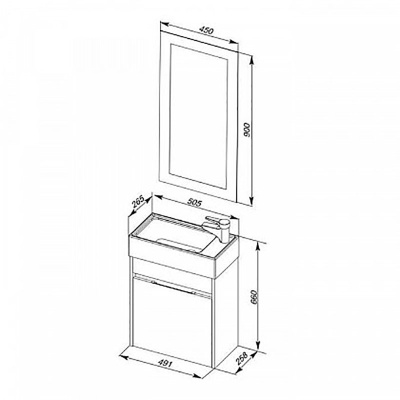 Тумба под раковину Aquanet Лидс 50 239741 подвесная Белая