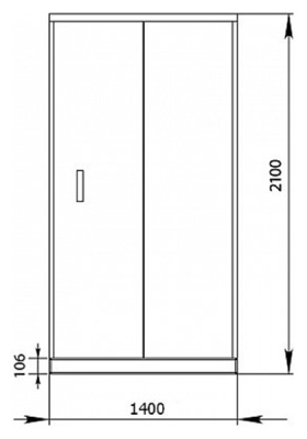 Душевая дверь в нишу Aquanet Alfa NAA6121 140 профиль Хром стекло Прозрачное