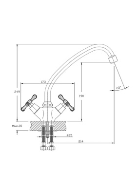 Смеситель для кухни Rush Bianki BI7650-22 Хром