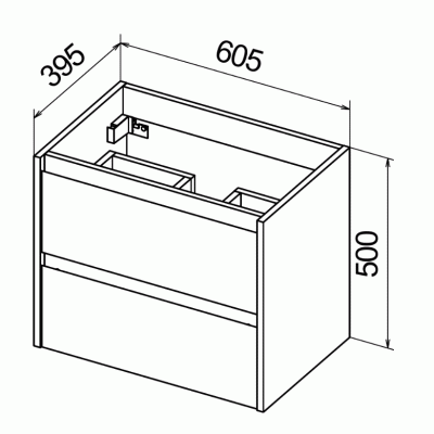 Тумба под раковину BelBagno KRAFT 39-600/390-2C-SO-RT подвесная Rovere Tabacco