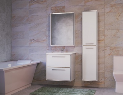 Зеркальный шкаф Raval Frame 60 с подсветкой Белый