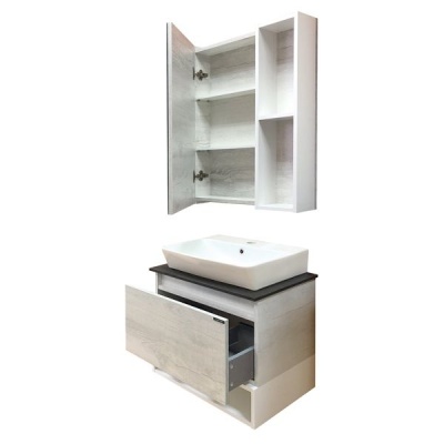 Зеркальный шкаф Comforty Прага 60 4147599 Дуб белый