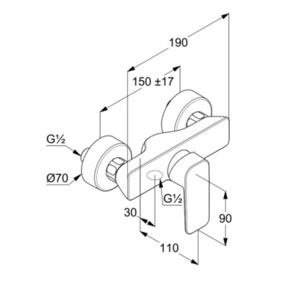 Смеситель для душа Kludi Pure&Style 408410575 Хром