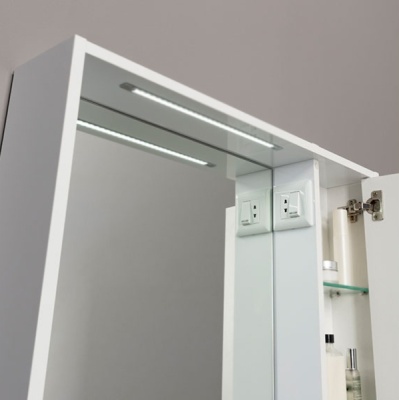 Зеркало со шкафом Aquanet Коста 76 188405 с подсветкой R Белое