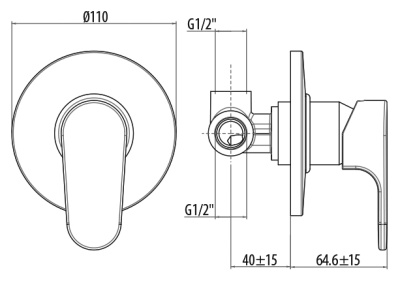 Смеситель для душа Gattoni H2Omix1000 1030 хром