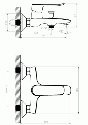 Смеситель для ванны Agger Nice A2510000 Хром