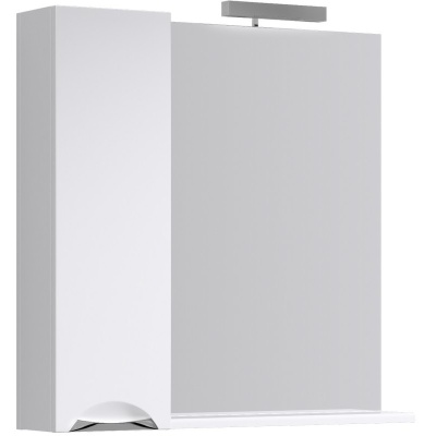 Зеркало со шкафом Aqwella Лайн 85 Li.02.08 с подсветкой Белое