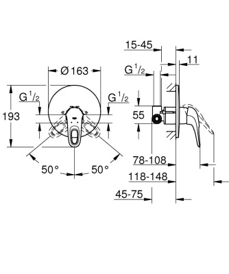 Смеситель для душа Grohe Eurostyle 33635003 Хром
