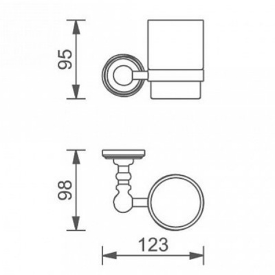 Стакан для зубных щеток Aquanet 4684 Золото