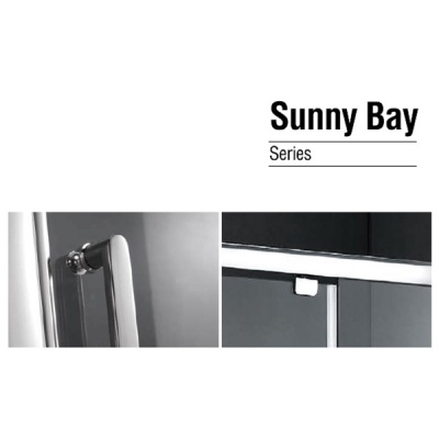 Душевой уголок Gemy Sunny Bay 70х75 прямоугольный профиль Хром стекло прозрачное