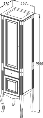 Шкаф пенал Opadiris Лаура 44 L Z0000012756 Белый матовый ручки Swarovski Хром
