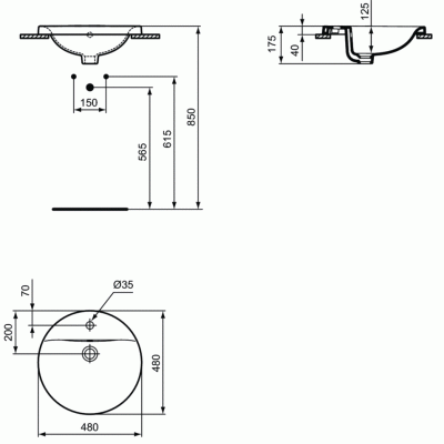 Раковина Ideal Standard Connect 48 E504201 Белая