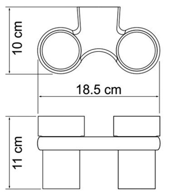 Стакан для зубных щеток WasserKRAFT Berkel K-6828D двойной Хром