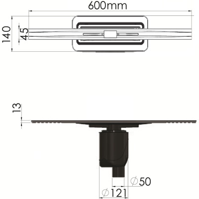Душевой лоток Berges Wasserhaus Simpel 600 092011 с решеткой Золото глянец