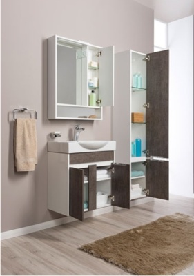 Шкаф пенал Aquanet Коста 35 188408 подвесной R Дуб антик Белый