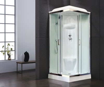 Душевая кабина Royal Bath HP 80х80 RB80HP6-WT-CH стекло прозрачное задняя стенка Белая