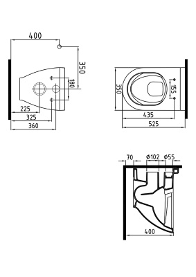 Унитаз биде Bien Harmony HRKA052N1VE0W3000 подвесной со смесителем с сиденьем Микролифт