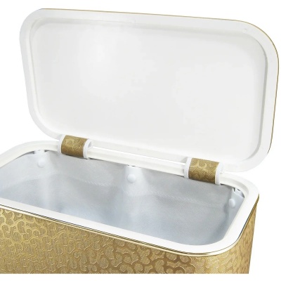 Корзина для белья Cameya Цветы FGG-M средняя Золото, кант золото