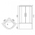 Душевая кабина Royal Bath ВК 90x90 RB90BK6-WT-CH стекло прозрачное задняя стенка Белая