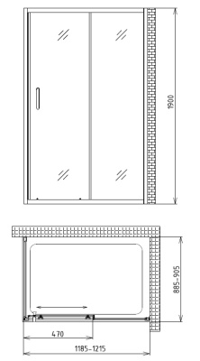 Душевой уголок Gemy Victoria S30191AM-A90M 120х90 профиль Хром стекло матовое