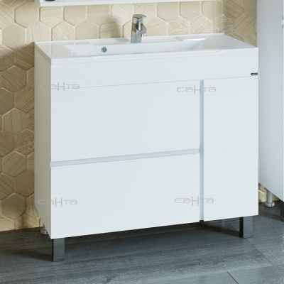 Тумба с раковиной СанТа Марс 90 700252 Белая