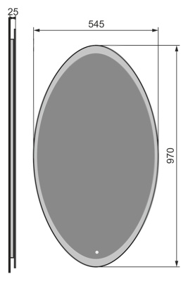 Зеркало Raval Moon 55 с подсветкой Хром