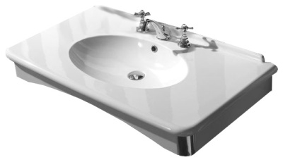 Раковина Kerasan Retro 1049 с консолью K0 белая ножки хром