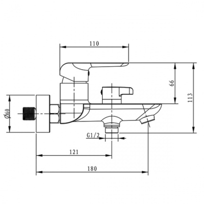 Смеситель для ванны Kaiser Glory 69022 Хром
