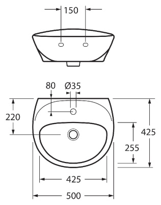 Раковина Gustavsberg Estetic 50 410350R1 Белая