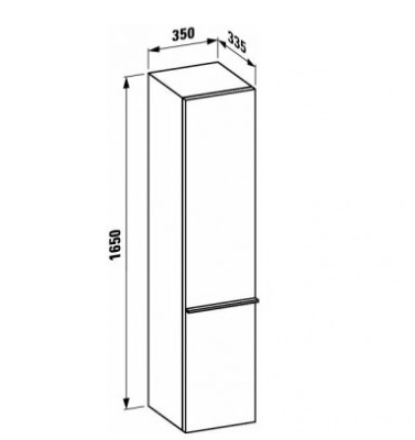 Шкаф пенал Laufen Palace New 35 подвесной L Белый матовый