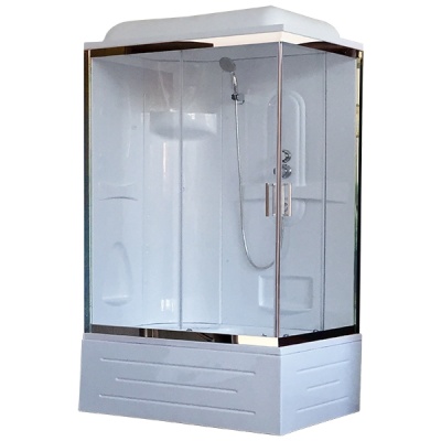 Душевая кабина Royal Bath BP 120х80 RB8120BP1-T-CH-L стекло прозрачное задняя стенка Белая