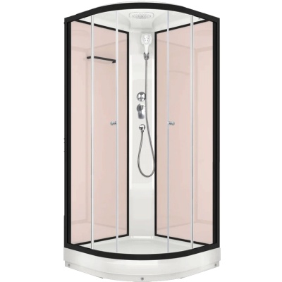 Душевая кабина Domani-Spa Delight 88 80x80 DS01D88LPcCl00 профиль Черный задние стенки Розовые