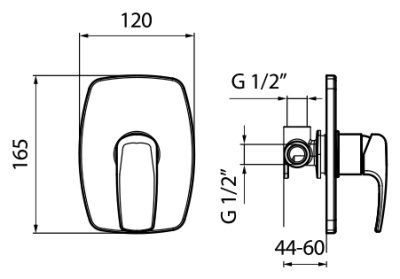Смеситель для душа Webert Kimono KI880101 Хром