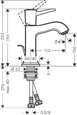Смеситель для раковины Hansgrohe Metropol Classic 31300000 Хром