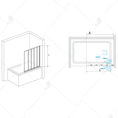 Шторка на ванну RGW Screens SC-22 120x150 профиль Хром стекло прозрачное Шторка на ванну RGW Screens SC-22 120x150 профиль Хром стекло прозрачное