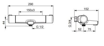Смеситель для ванны Oras Nova 7462U Хром