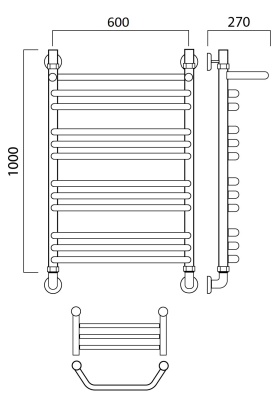 Водяной полотенцесушитель Aquanerzh 04-01A10060 Хром Водяной полотенцесушитель Aquanerzh 04-01A10060 Хром
