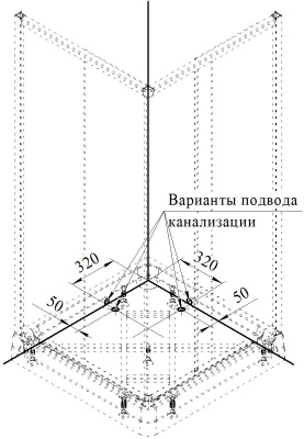 Душевой уголок Radomir 90x90 1-03-1-0-0-1180 с поддоном профиль Белый стекло прозрачное